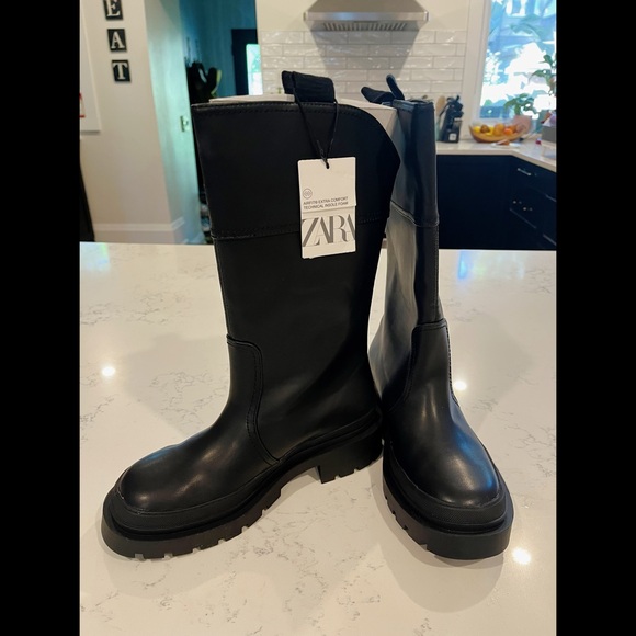 New with tags Zara rubber sole mid-calf boots - Picture 2 of 5